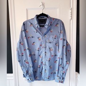 Light blue floral Banana Republic long sleeve button down